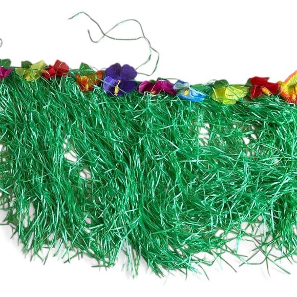 Tropical Hawaiian Luau Party Table Skirt with Hibiscus Flowers and Flip Flops! - Picture 5 of 7